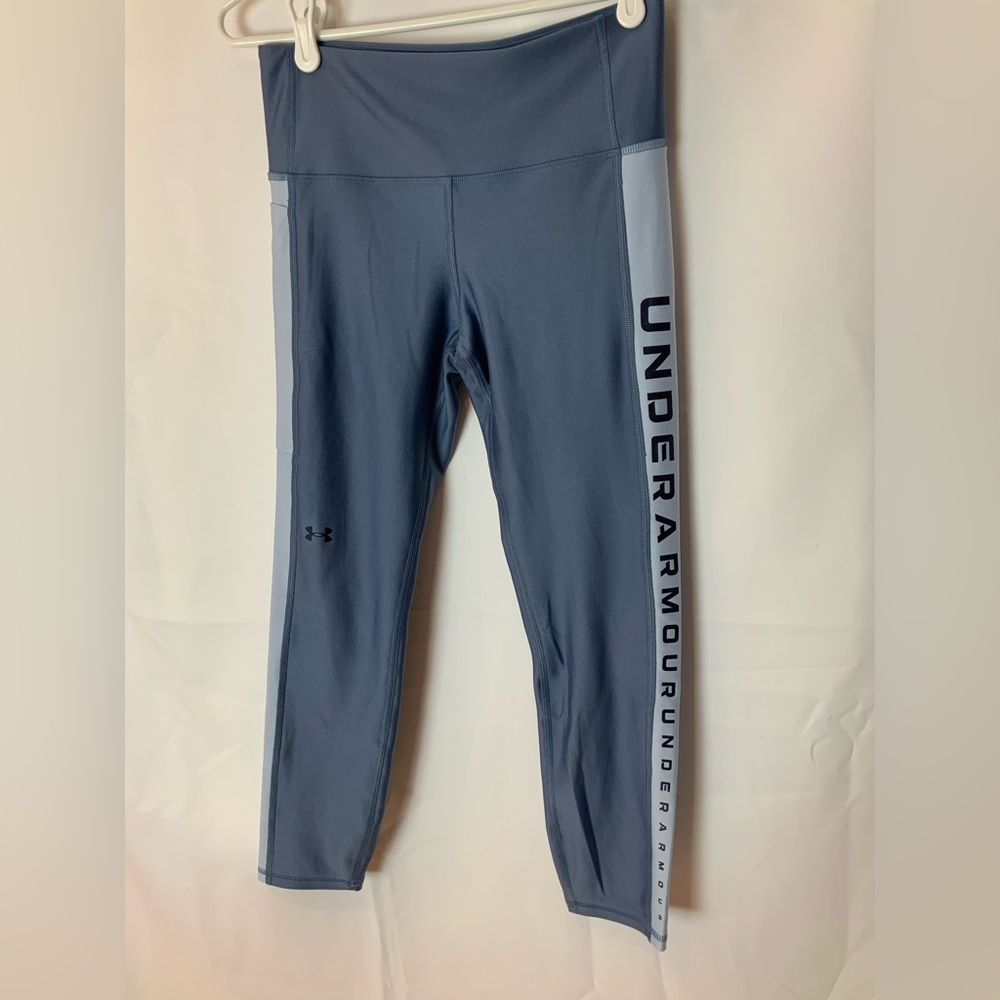 Under Armour Slate Blue & Light Gray Logo Leggings